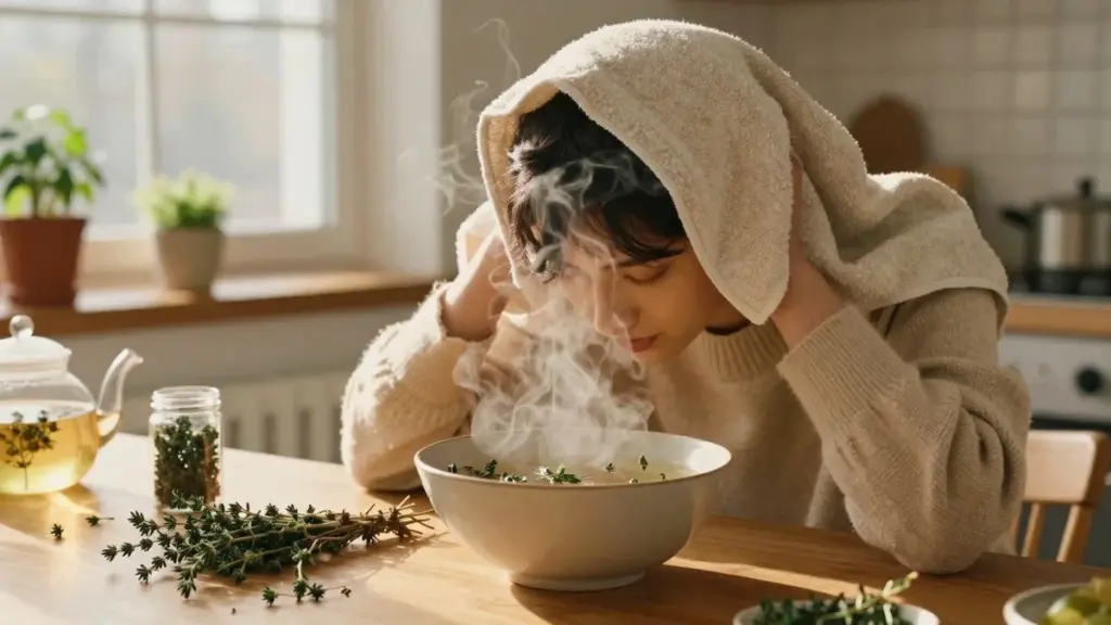 Un experto en hierbas explica cómo el vapor de tomillo alivia la sinusitis y purifica el aire en los resfriados de invierno.