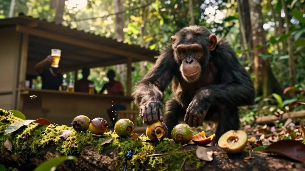 Los chimpancés beben alcohol a diario, y eso puede revelar mucho sobre nuestro comportamiento.